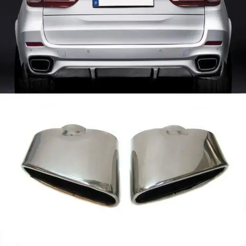 2 шт. двойной хромированный глушитель выхлопной трубы наконечник из нержавеющей