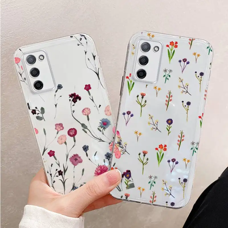 

Fashion Flower Beautiful Phone Case For Xiaomi Mi 11 Ultra Lite 10 Redmi Note 9 8 7 9a K30S K40 Pro Transparent Coque