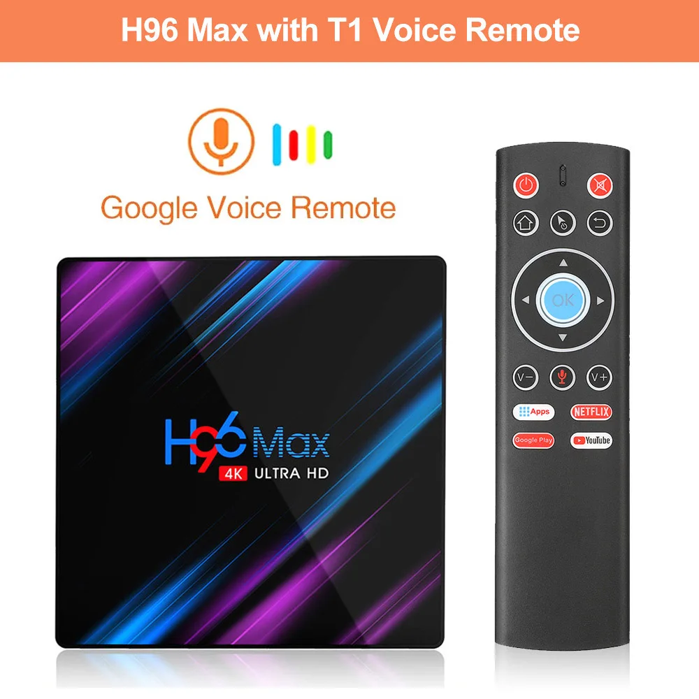 H96 MAX RK3318 Android коробка Смарт ТВ коробка Android 9,0 4 Гб медиаплеер 4K Google голосовой помощник Netflix Youtube H96MAX 2GB16GB