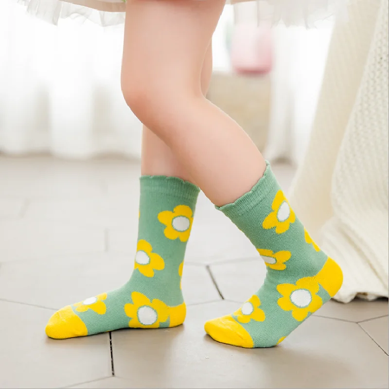 

Children's Socks for 2021 Autumn Children's Clothing of Girls Cotton Floral Socks Suitable for Kid Aged 1-9