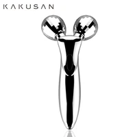 kakusan microcurrent 3d face roller massager silver facial massage roller for face lift