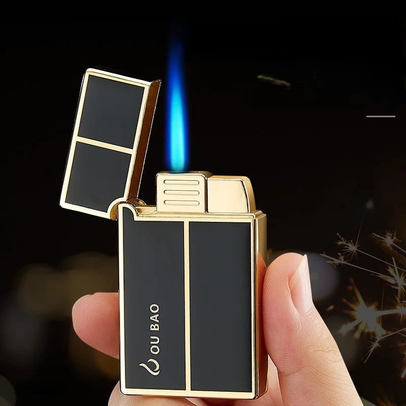 

Inflatable Lighter Metal Loud Steel Tone Straight Into The Wind-proof Blue Flame Electronic Lighter Smoking Accessories for Weed