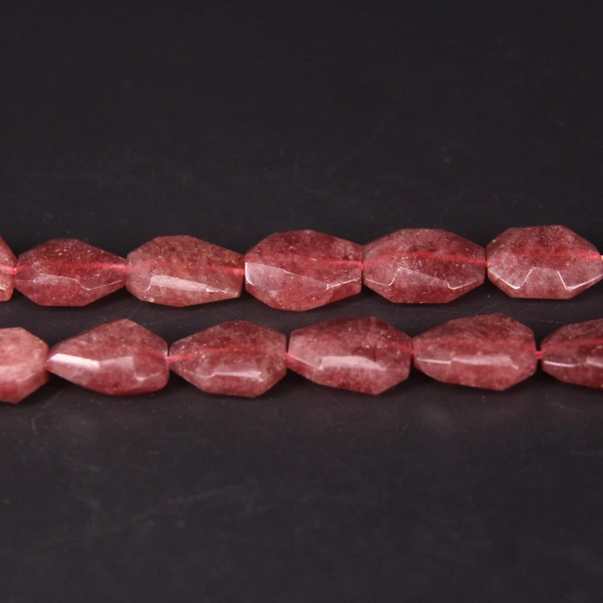 20 шт./нить бусины из натурального клубничного кварца | Украшения и аксессуары