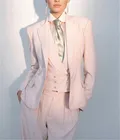 Комплект брючный женский из 3 предметов, офисный однобортный пиджак, брюки на молнии и жилет, костюм-тройка