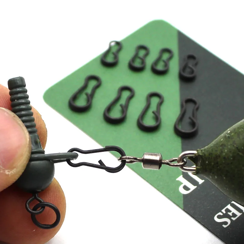 30Pcs Carp Fishing Accessories Quick Change Clip Line Swivel Connectors Rigs Hooks Link End Tackle | Спорт и развлечения