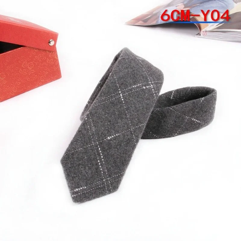 

Korean Style Wool Narrow Necktie Men's Work Casual Wedding Groom High-end 6CM Full Men Accessories