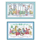 Мультяшная плюшевая игрушка, штампованная печать, Набор для вышивки крестиком 14CT 11CT, зеркальная и ниточная вышивка DMC, хлопковая нить, рукоделие