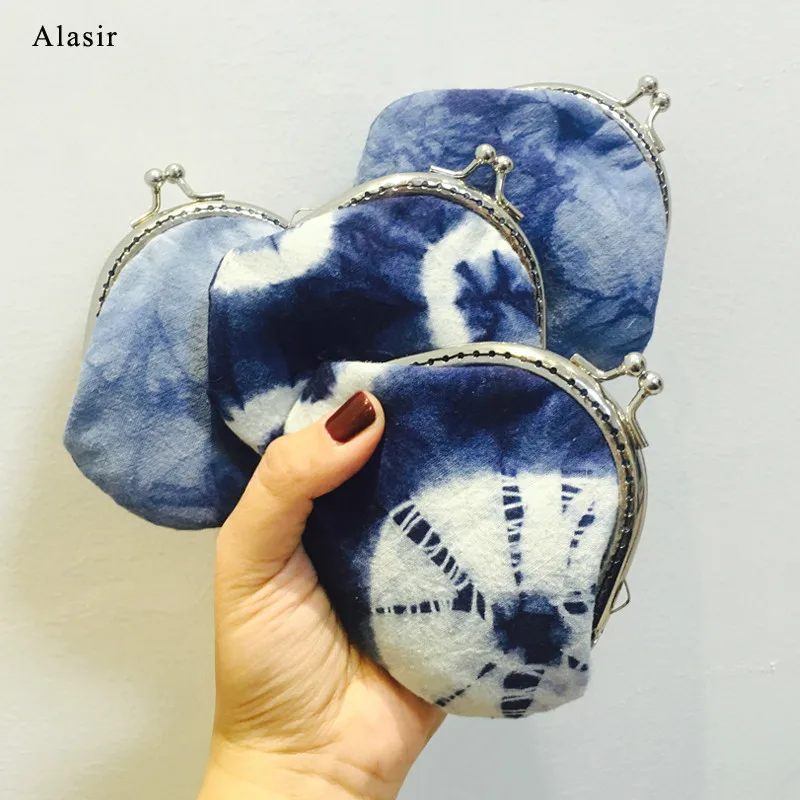 Сумка в рамку Alasir синяя окрашенная ручная работа материал сумка китайское