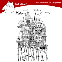 castle on water transparent clear stamps for scrapbooking card making photo album silicone stamp diy decorative crafts