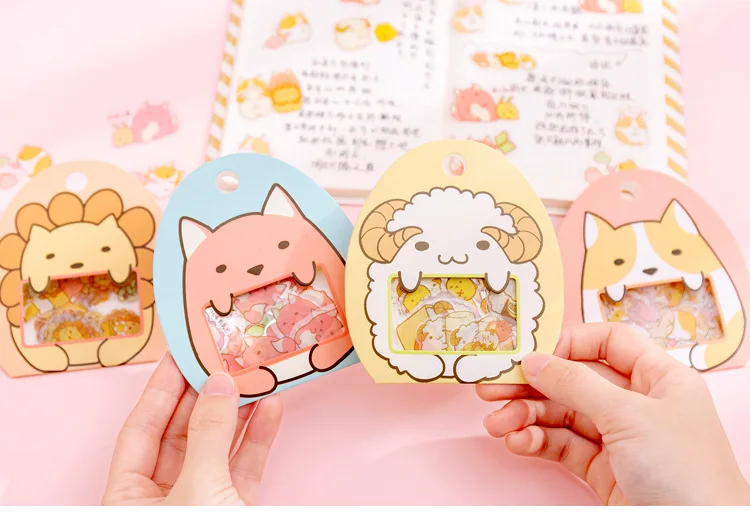 50 шт милые Мультяшные декоративные наклейки s Kawaii животные канцелярские наклейки s ПВХ клейкие наклейки для детей DIY принадлежности для скрапбукинга