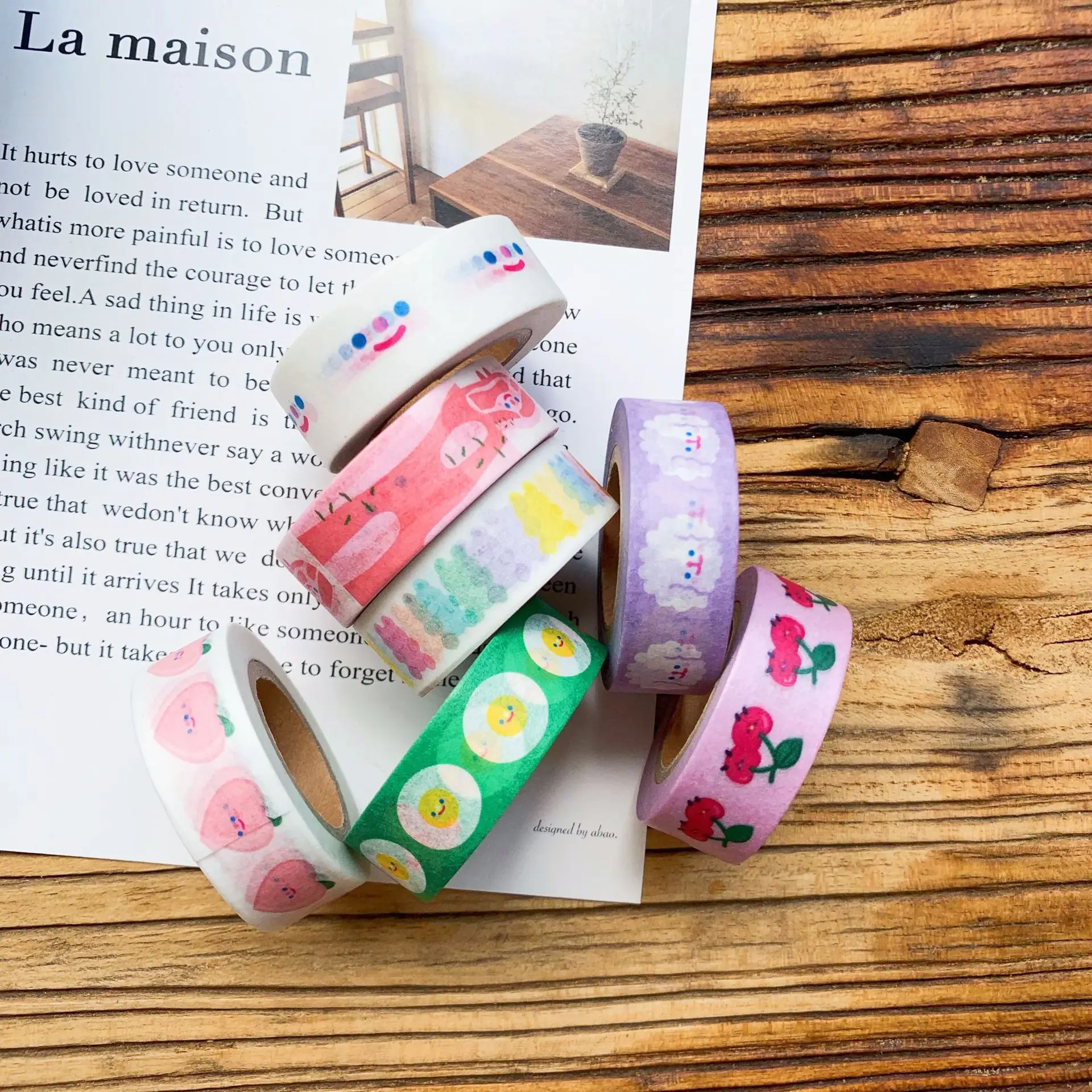 Клейкая лента SIXONE Ins с изображением облаков смайликов и красивая элегантная