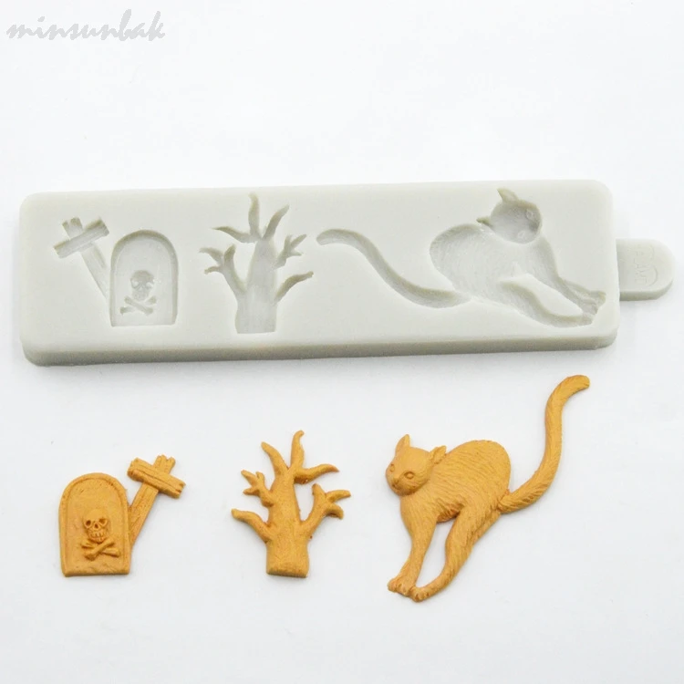 

Minsunbak злые наклейки для Хэллоуина, фотообои «сделай сам», надгробие «летучая мышь», форма для выпечки шоколада