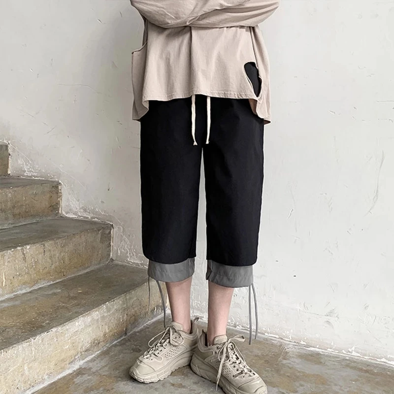 

Новые весенние брюки в повседневном стиле из двух частей, повседневные практичные мужские брюки с швейным дизайном