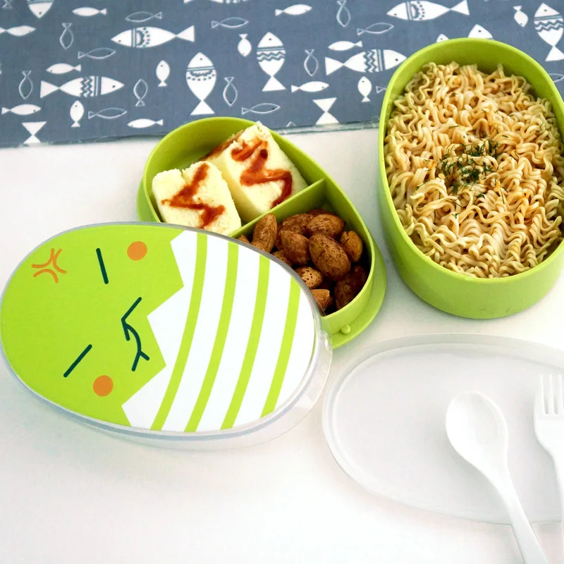 

Children's Cartoon Bento Box Healthy Keep Fresh Kid Lunch Boxes Including Tableware Can Be Microwaved Plastic Food Container