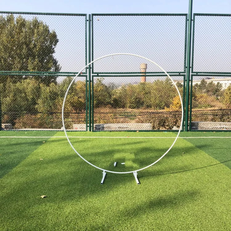 white Iron Circle Wedding Arch Props Background Single Arch Flower Outdoor Lawn Wedding Flower Door Rack Wedding Birthday Decoration - Цвет: white
