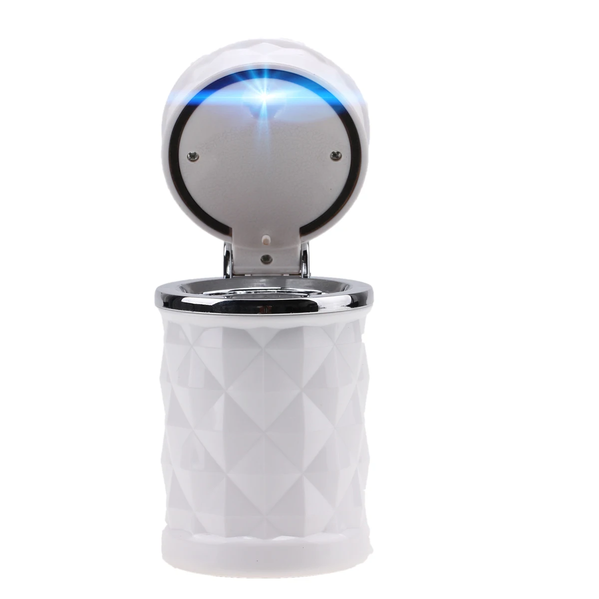 POSSBAY Car Ashtray with Blue LED Light Cigarette Ash Tray Container White Black Mini Interior Accessories | Автомобили и