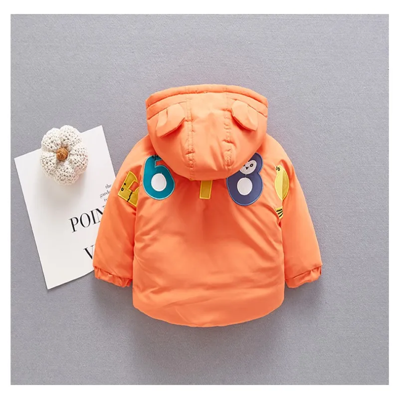 Baby Cotton Coat Winter Mens Korean Version Plush Thickened Padded Jacket Cartoon Warm | Детская одежда и обувь