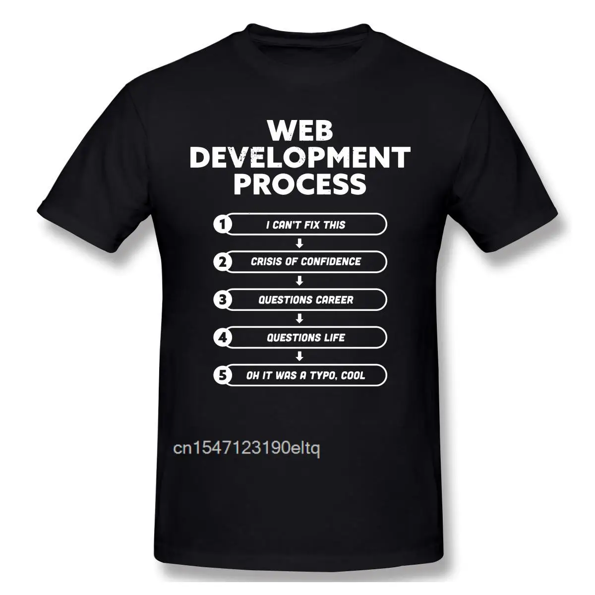 

Web Development Process Funny Coding Geek T Shirt Oversized O-neck Cotton Short Sleeve Tshirt