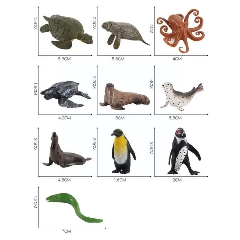 

10pcs/set Simulation Mini Marine Life Models Toy Cute Collection Simulation Models Animal Marine Gift Children Models Ornam O6B4