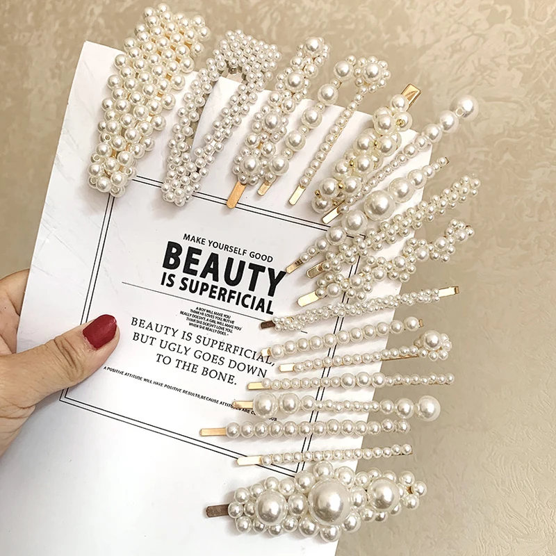 Набор женских аксессуаров для волос с имитацией шпильки жемчугом 3/5 наборов |