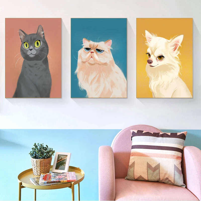 Настенное украшение для детской комнаты мультяшная милая собака кошка домашний
