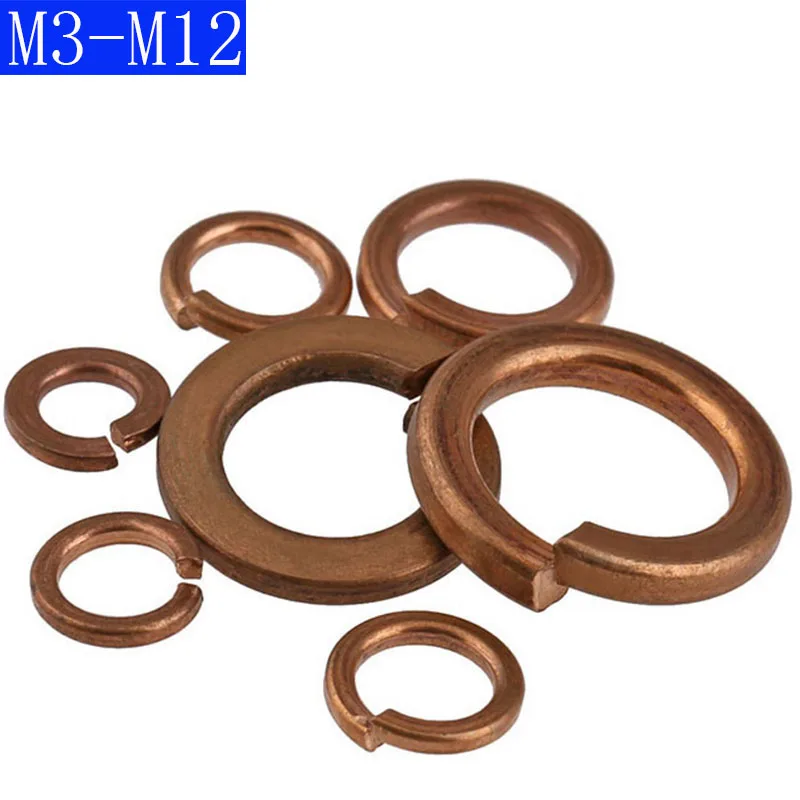 M3 M4 M5 M6 M8 M10 M12 Metric Solid Brass Split Lock Washers Spring Washers GB93 DIN 127