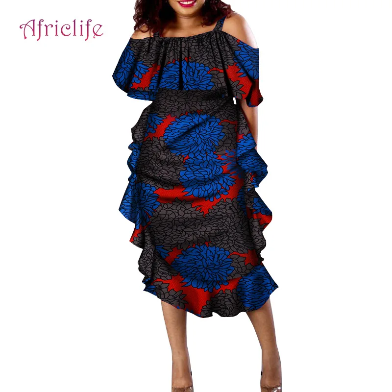 Платье до середины икры для женщин 2021 модный дизайн традиционная африканская