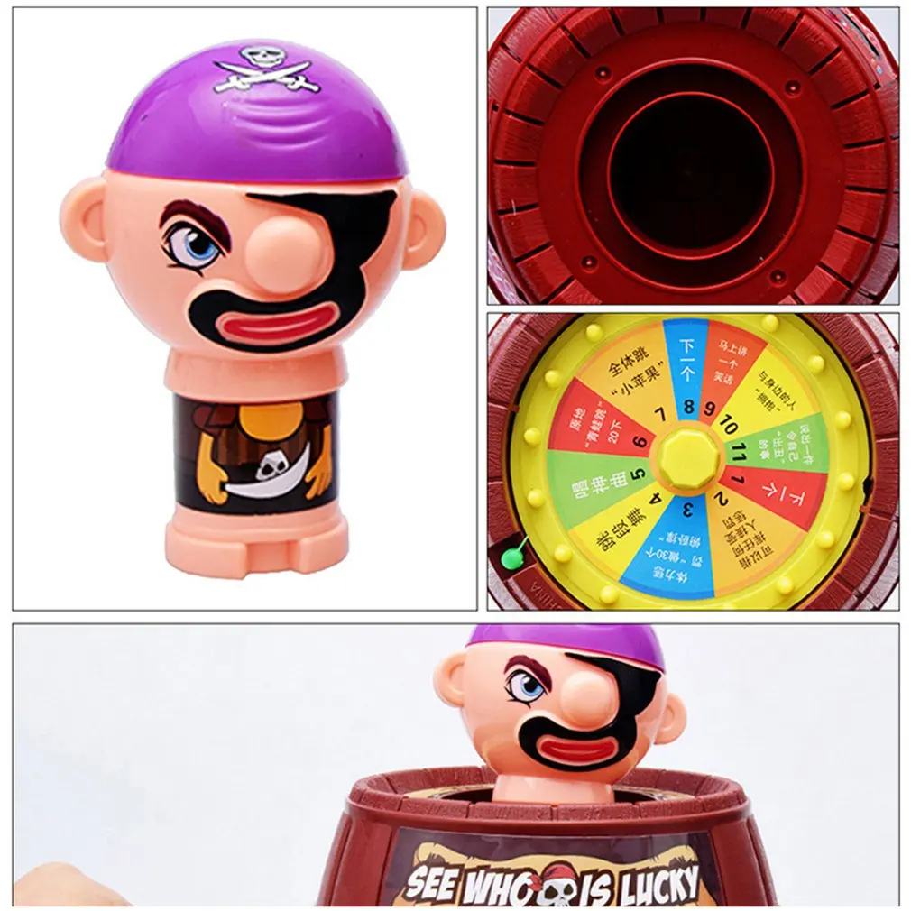Tricky Toy Funny Jumping Gadget Pirate Barrel Game Party Gags Practical Jokes Lucky Stab Pop Up for Kids Adult Gift | Игрушки и хобби