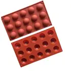 Форма для шоколадной сферы с 15 отверстиями, форма для половины шаров, силиконовая форма в форме полусферического шара для шоколадного торта, мусса, десерта, выпечки