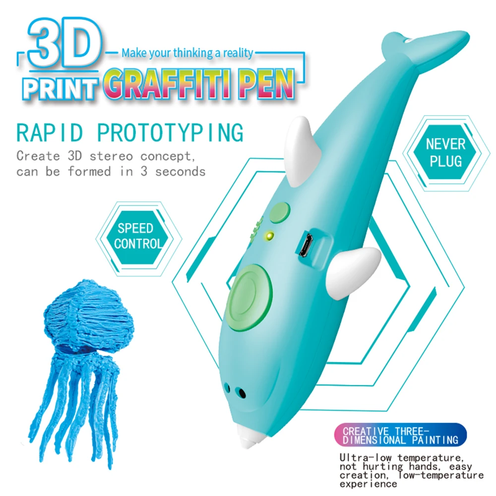 Ручка для 3d печати DIY ручка карандаш рисования стилевая нить PLA детей Обучающие