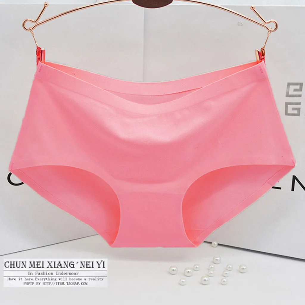 Женское нижнее белье Бесшовные дышащие полые трусы однотонные ультра-тонкие