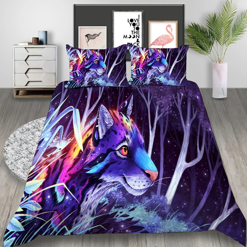 

Animal Leopard 3D Printed Bedding Set Duvet Covers Pillowcases Comforter Bedding Set Bedclothes Bed Linen(NO Sheet