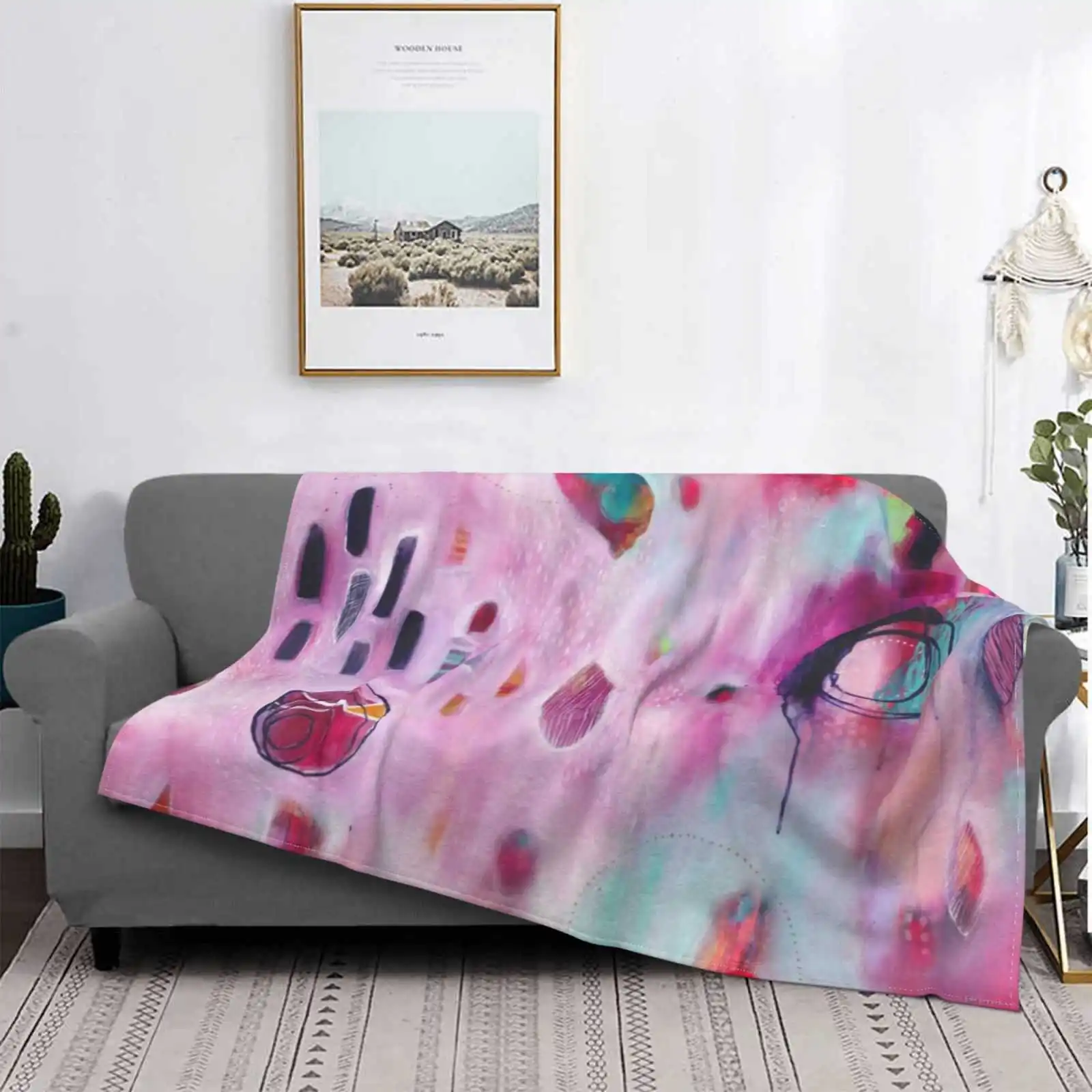 

Courageous Surrender New Selling Custom Print Flannel Soft Blanket Abstraction Courageous Surrender Brenda Mangalore Pink