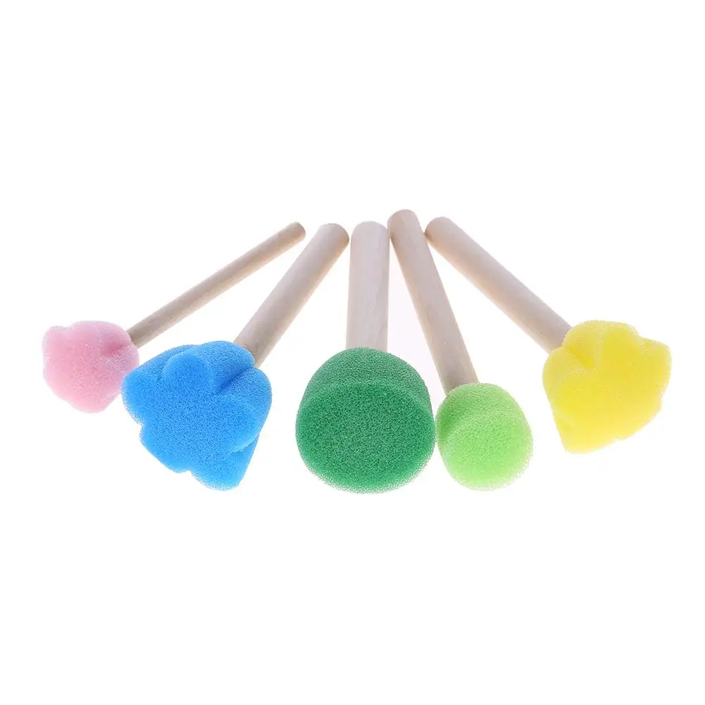 

5pcs/set DIY Wooden Sponge Graffiti Painting Brushes for Kids Drawing Toys