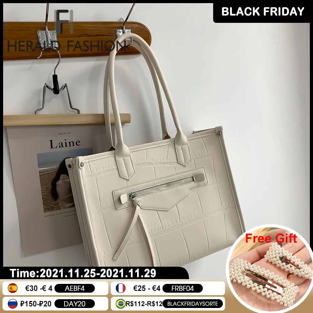 

Сумка-тоут женская, из кожи под крокодиловую кожу