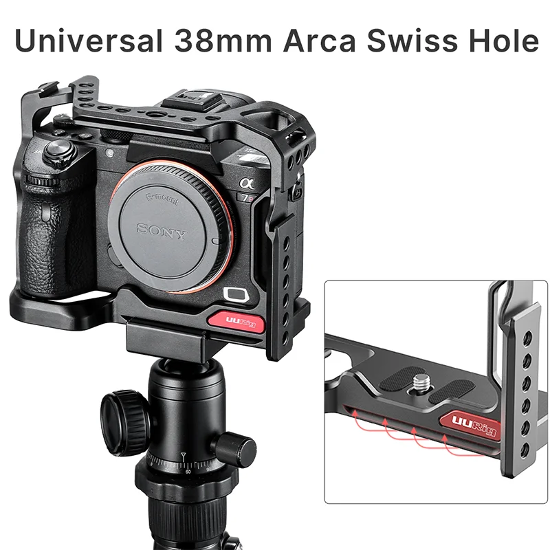UURig металлическая клетка для Sony A7R3 A7M3 расширение 38 мм Acra швейцарская тарелка