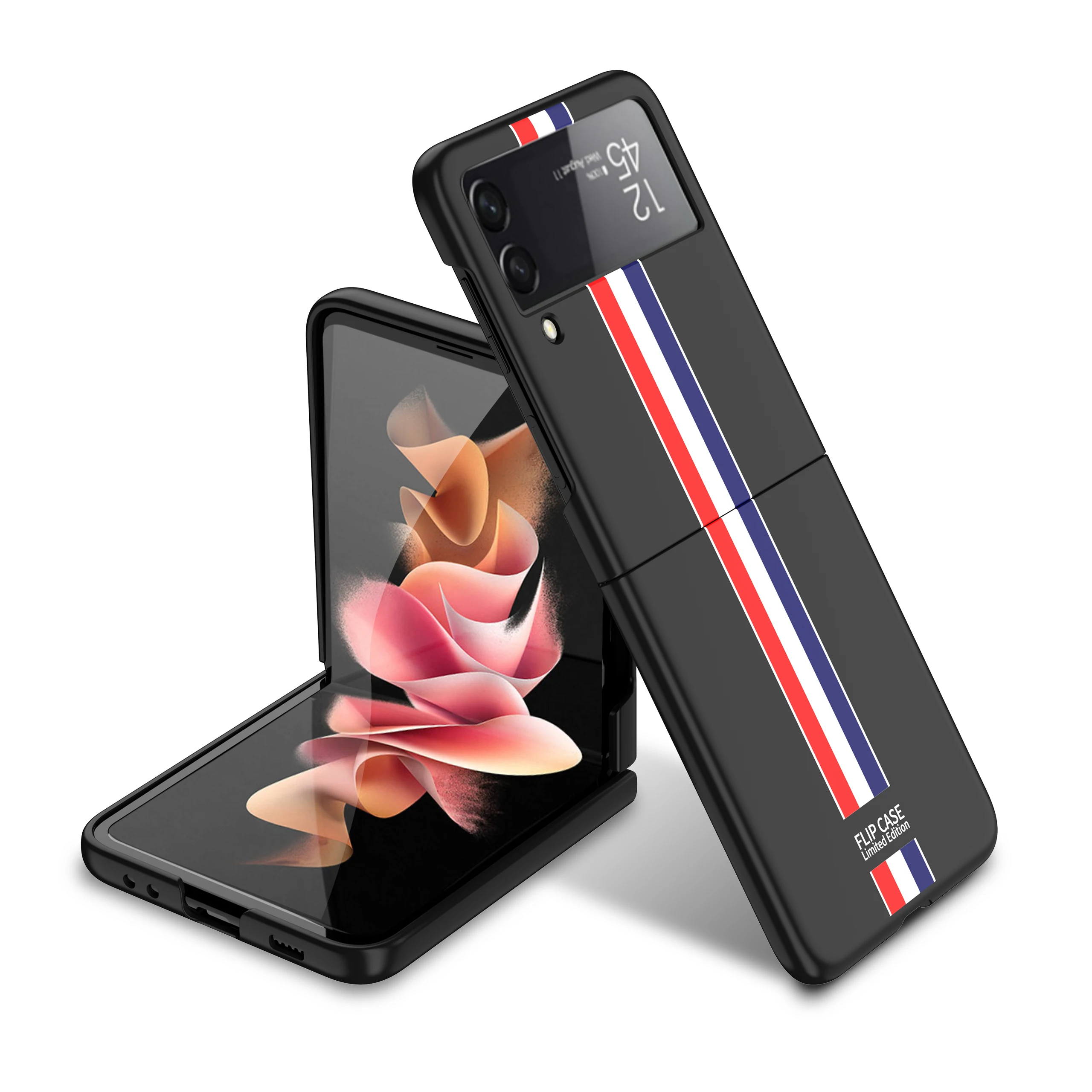

Винтажный квадратный чехол для Samsung Galaxy Z Flip 3, полноразмерный противоударный твердый пластиковый чехол для Samsung Z Flip 3, чехол