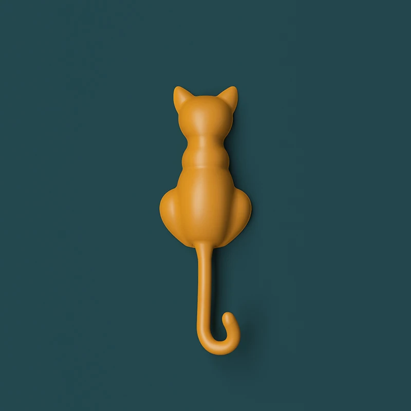 

Original cat-shaped creative storage hook wall hook plastic door strong viscose free punch