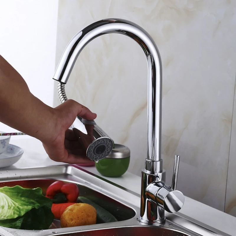Выдвижной Смеситель для кухонной раковины вытяжной смеситель душа воды на