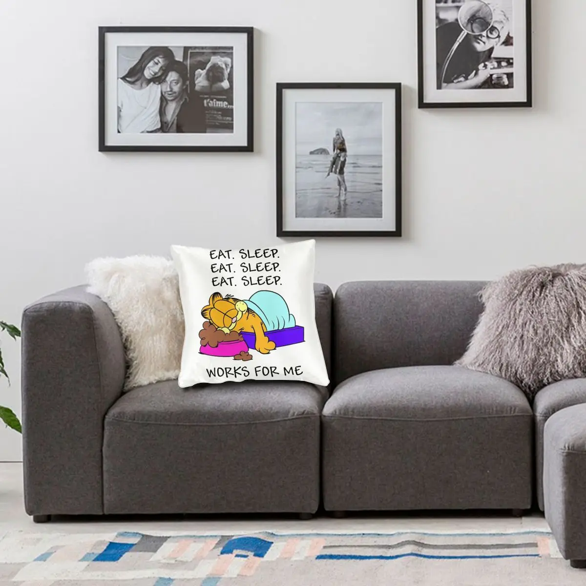 

Garfield Eat Sleep Throw Pillow Cover Decorative Pillow Lovely Cat Funny Pillowcover Home Decor