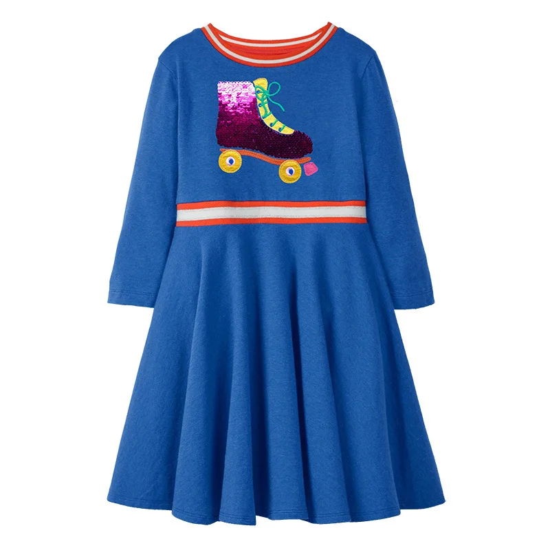 

Little Maven Girls Cotton Dress Long Sleeve Children Patchwork Vestidos Kid Dresses for Girls Clothes Sequin Toddlers Princess