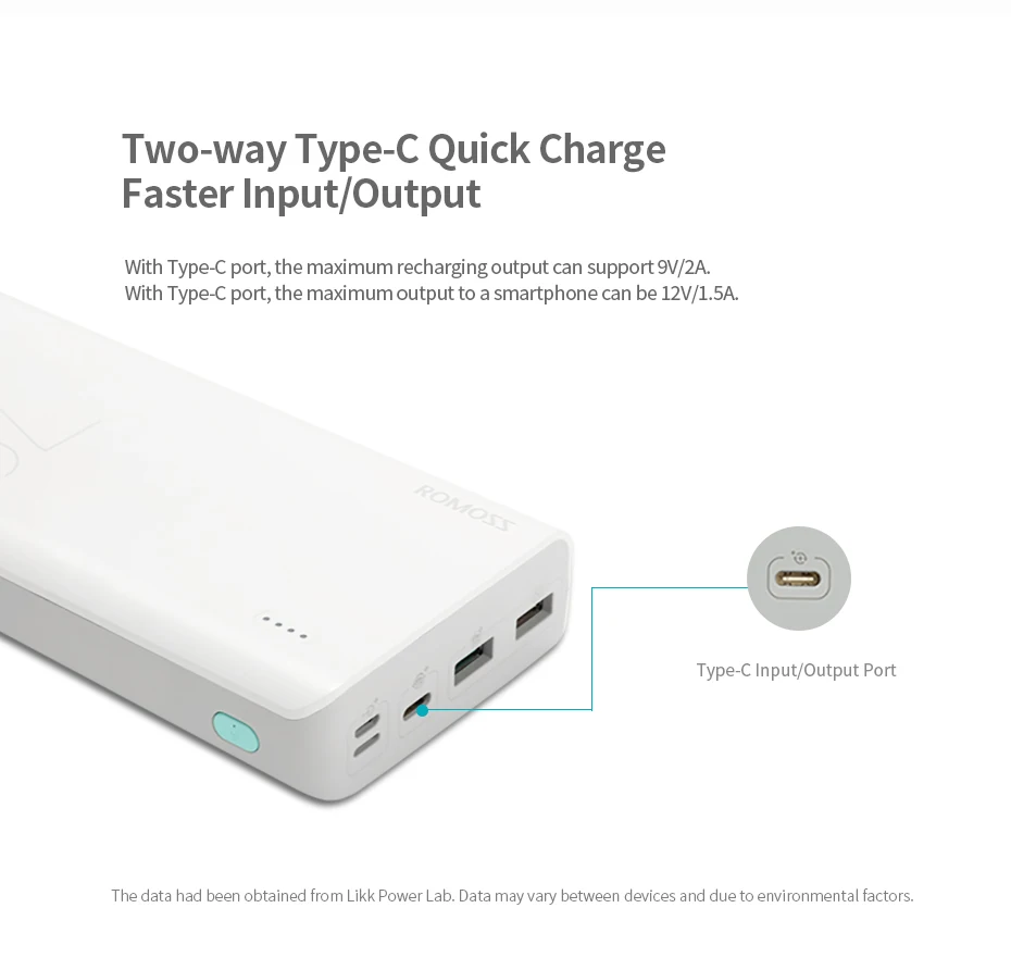 30000mAh ROMOSS Sense 8+ power Bank портативный внешний аккумулятор с QC двусторонней быстрой зарядкой портативный внешний аккумулятор зарядное устройство для телефона
