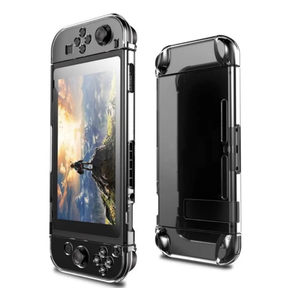 

For Switch Cover Crystal Clear Shell NS Hard Shell Silicone Handle Case
