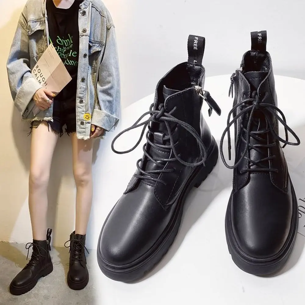 

2020 spring new Martin boots female British style short boots spring and autumn single shoes low heel student single boots women