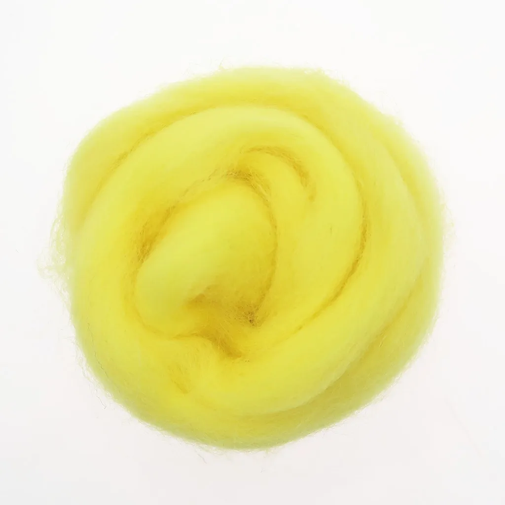 50/100 г/желтый цвет серии Шерстяное волокно цветок животное шерсть валяние ручной