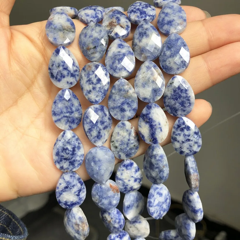 Бусины 13x18 мм граненые синие кальдалитовые Jaspers бусины из натурального камня