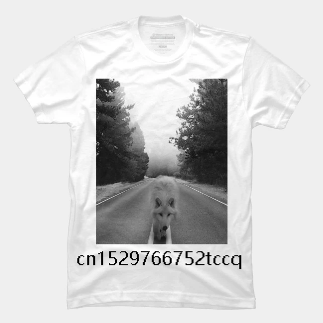 

Trendy Creative Graphic Fashion summer Printed men's 100% Cotton T Shirt Short Sleeve Lone Wolf Top Men's T shirt