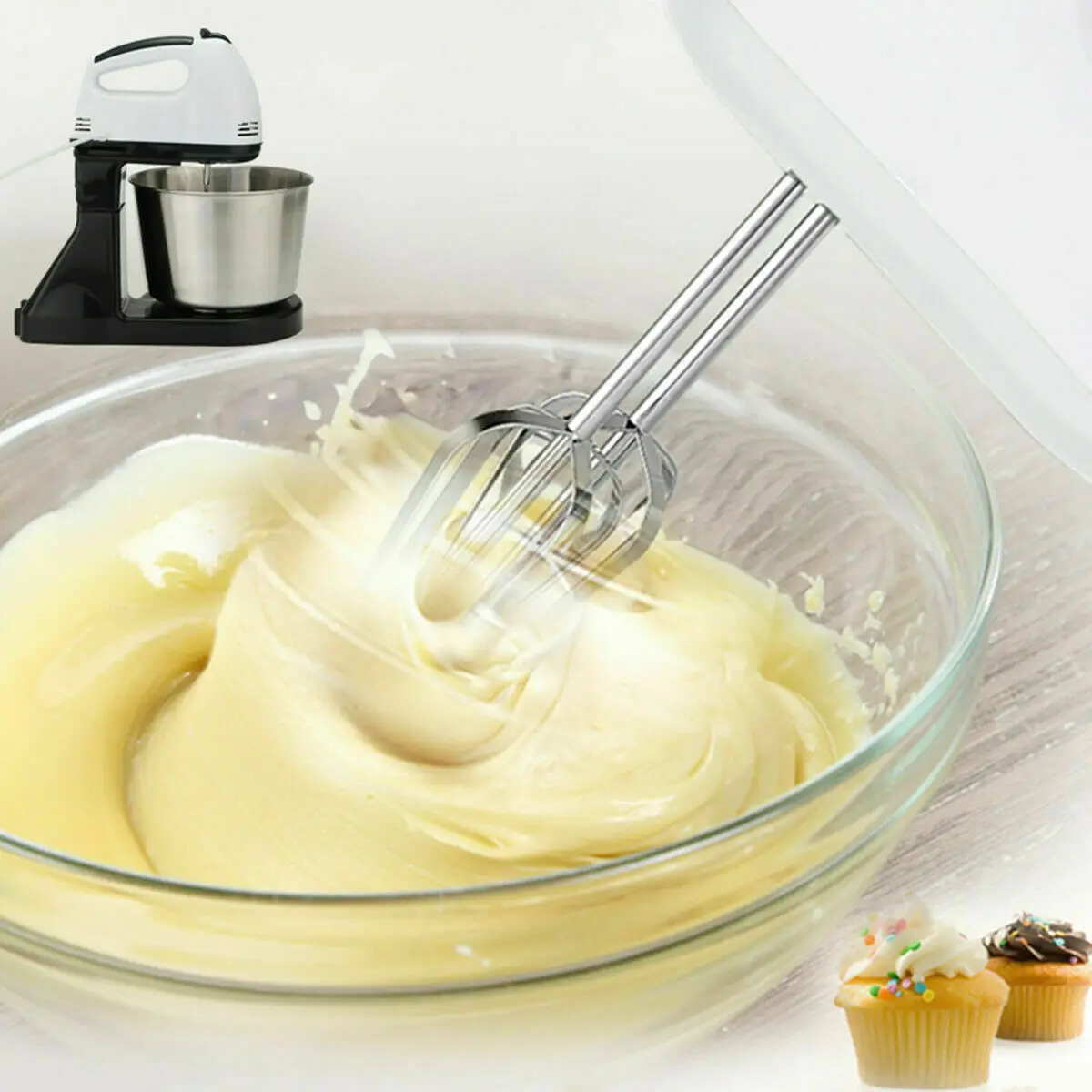 

Electric Stand Mixer 2-in-1 Handheld Mixing Blender Whisk Dough Mixer