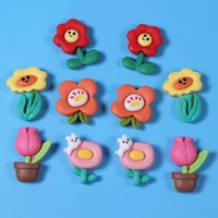 20pcs charm flowers resin cute applique handmade diy clothing jewelry making scrapbooking phone shell arts embellishment patches