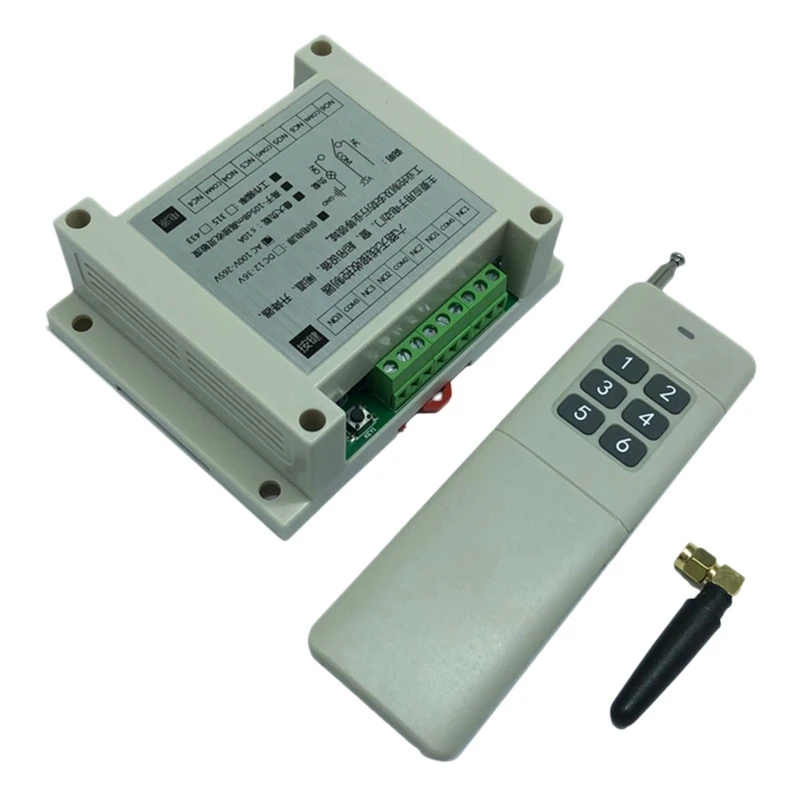 

Беспроводной Выключатель света с дистанционным управлением, 220 В переменного тока, 6 каналов, лампа, окно, гаражные двери, жалюзи, экран для п...